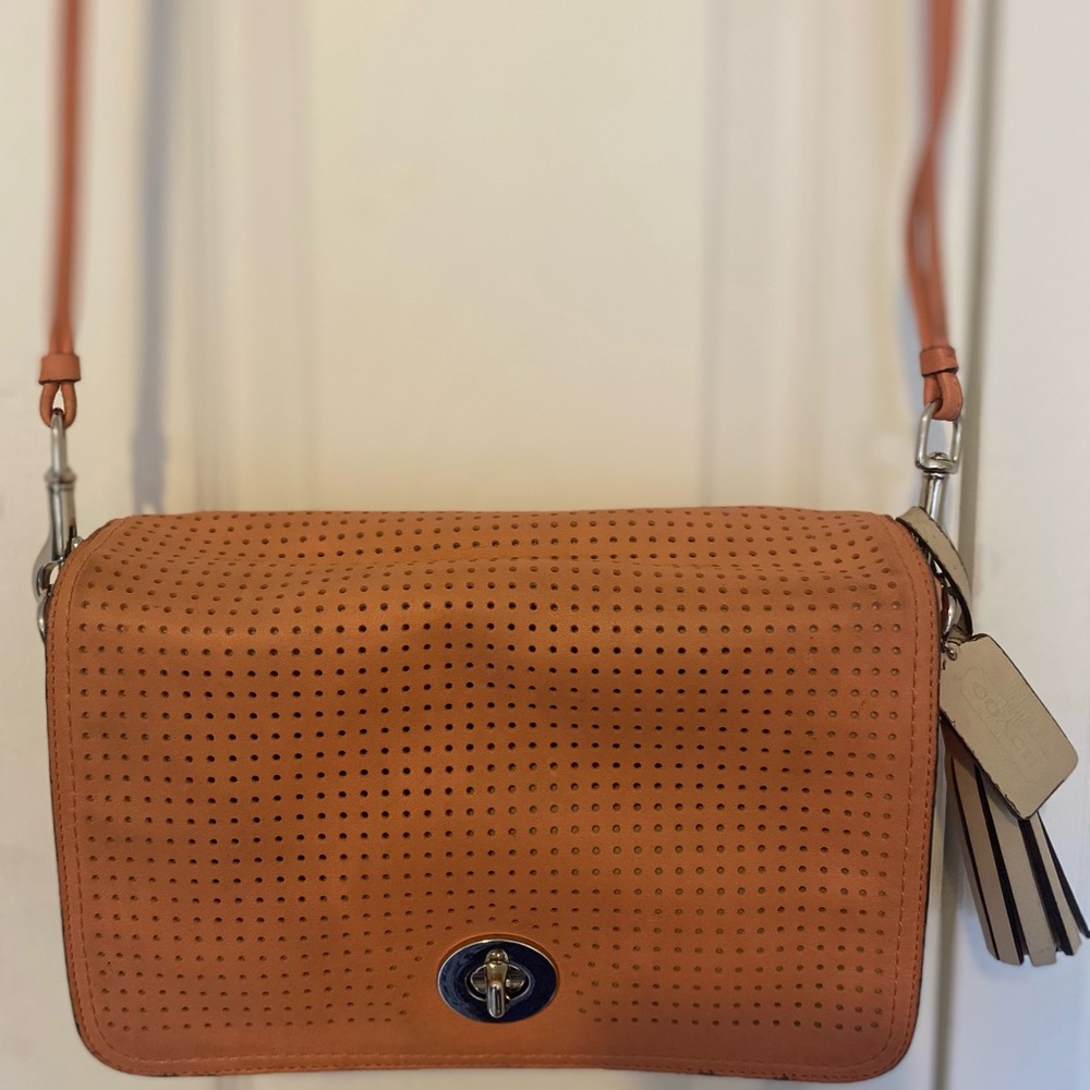 Coach Coral Pink Leather Crossbody Bag